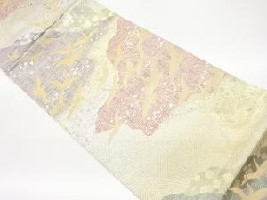 群鶴に色紙散らし模様織出し袋帯